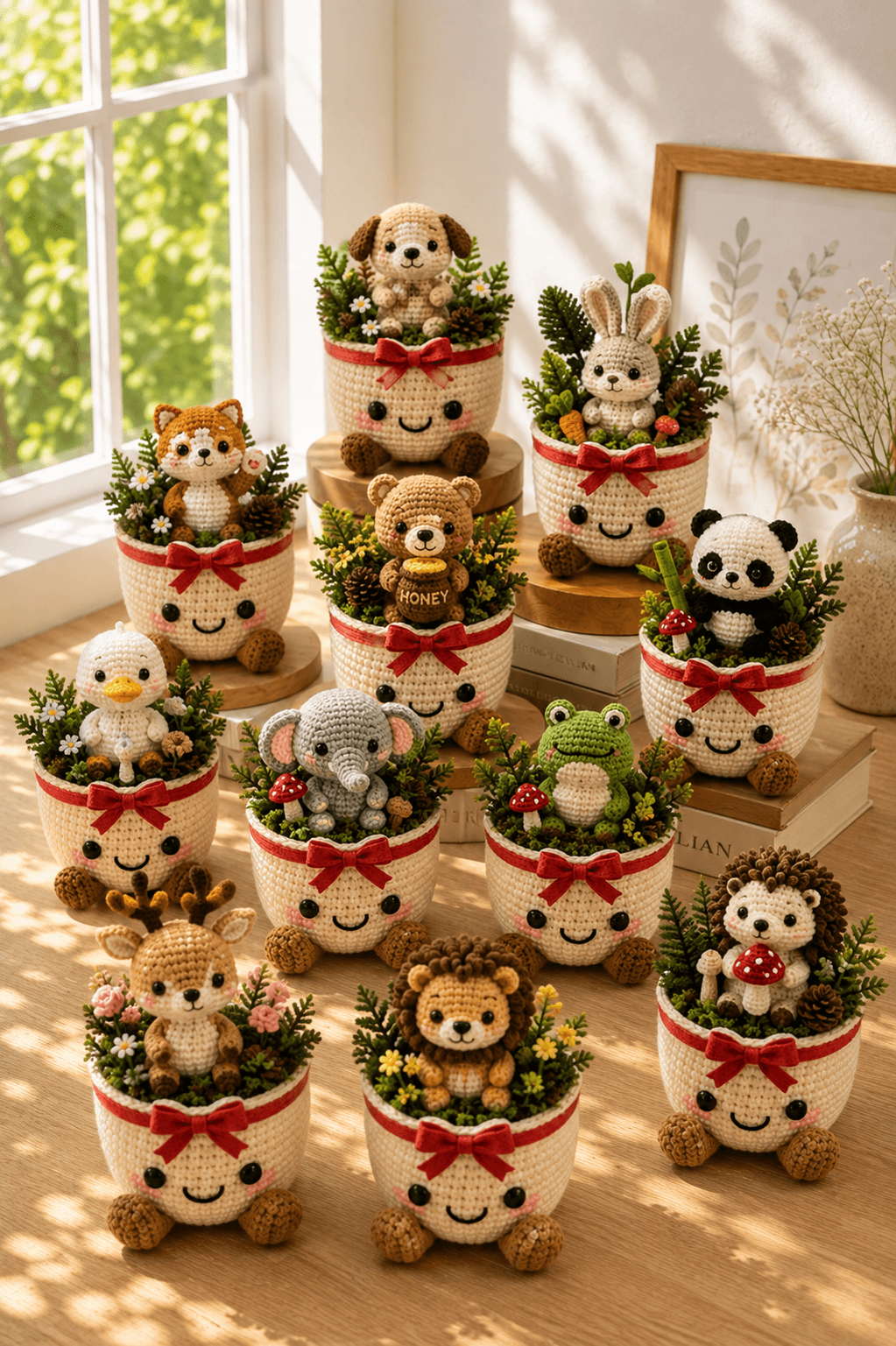 Custom Crochet Animal Flower Pot | Cute Gift | Handmade Home Decor - Image 2