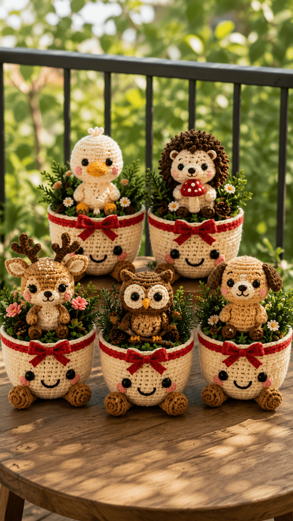 Custom Crochet Animal Flower Pot | Cute Gift | Handmade Home Decor