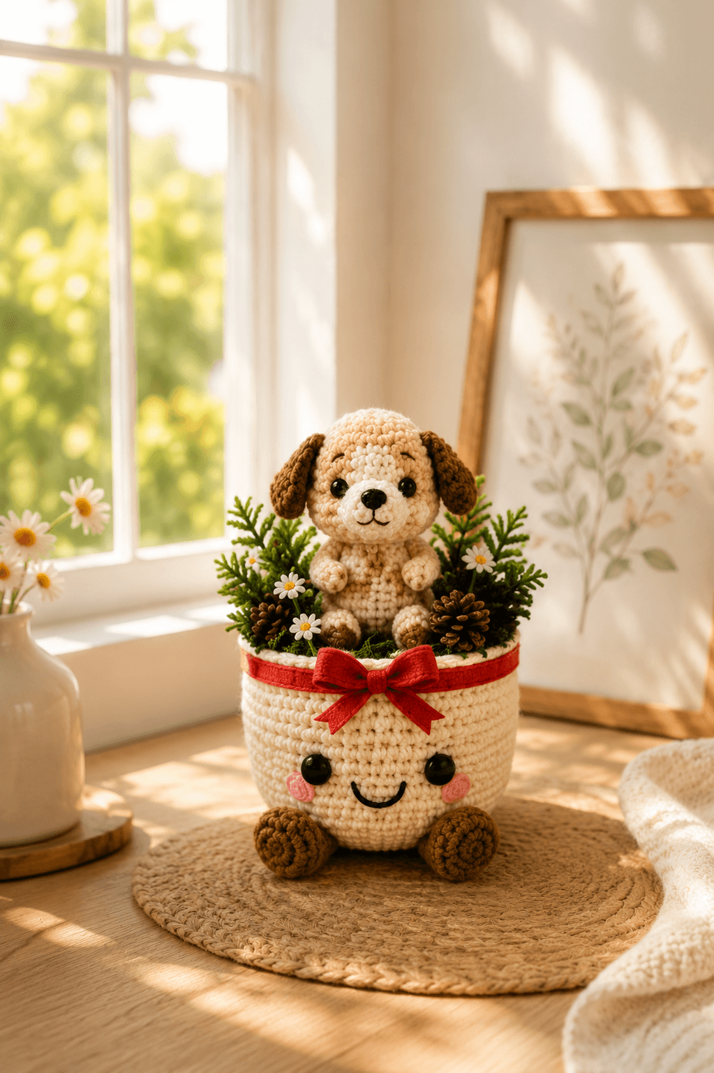 Custom Crochet Animal Flower Pot | Cute Gift | Handmade Home Decor - Image 6