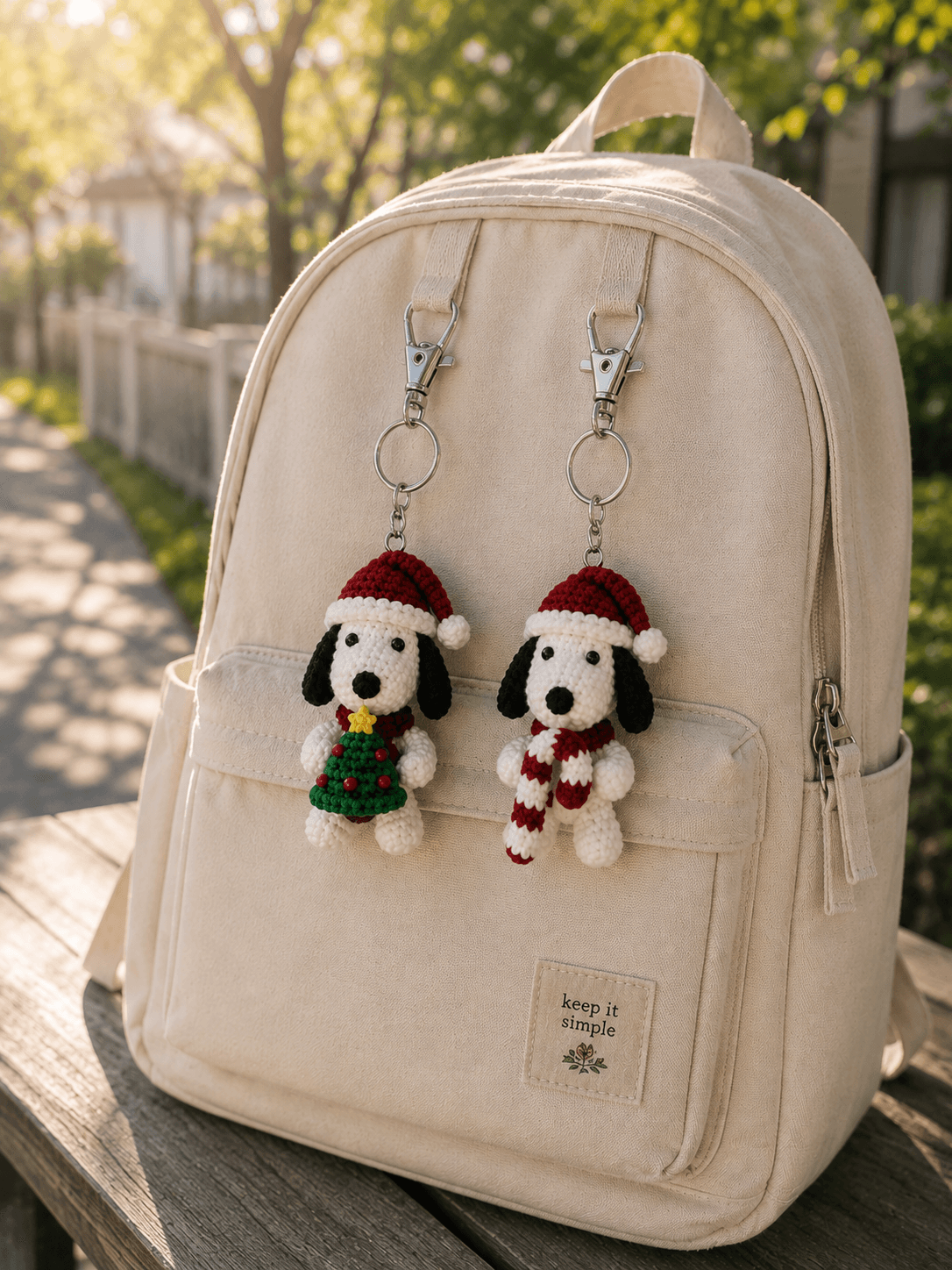 Custom Crochet Puppy Backpack Charm | Handmade Cute Keychain | Puppy Lovers