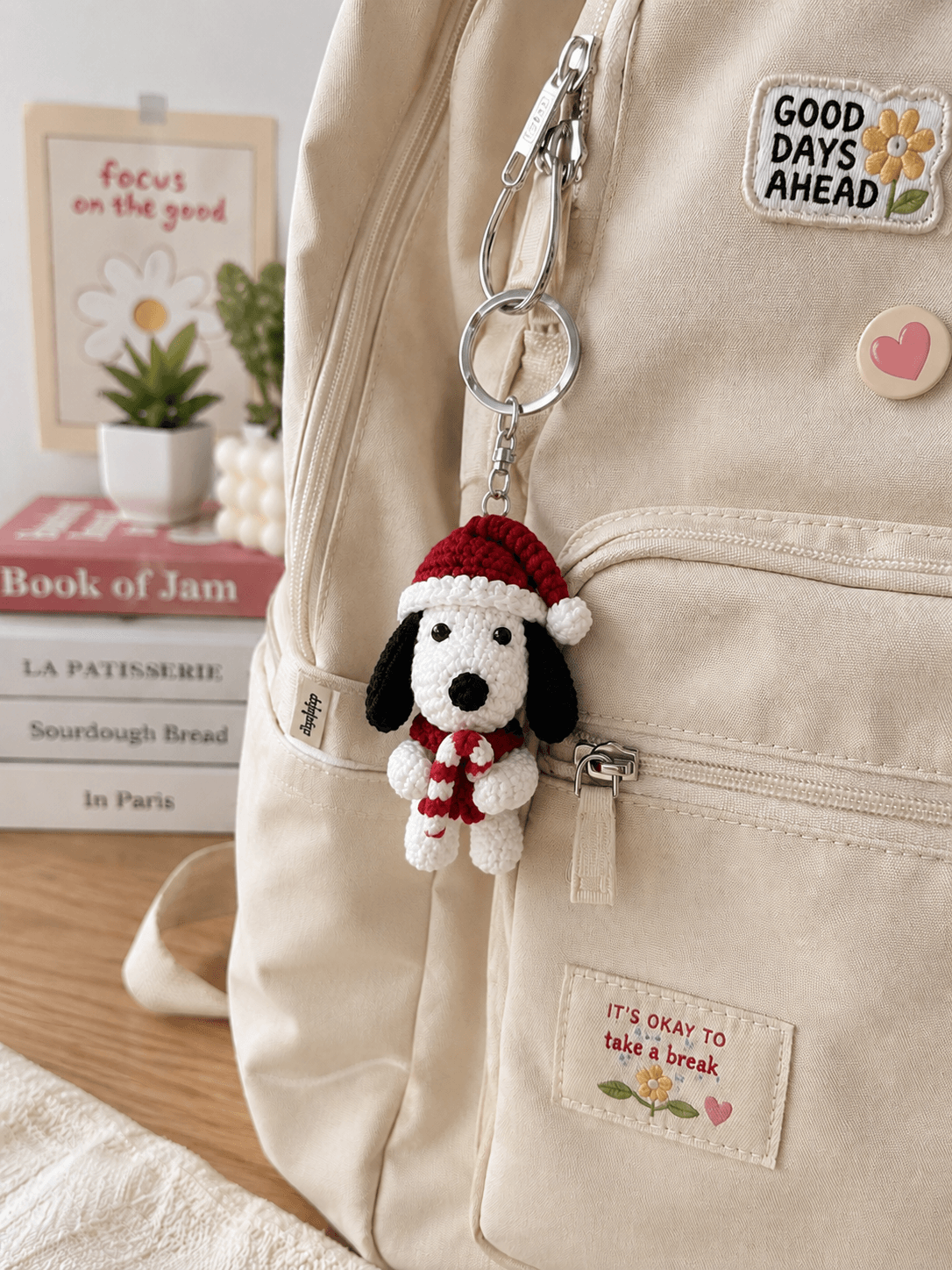 Custom Crochet Puppy Backpack Charm | Handmade Cute Keychain | Puppy Lovers - Image 3