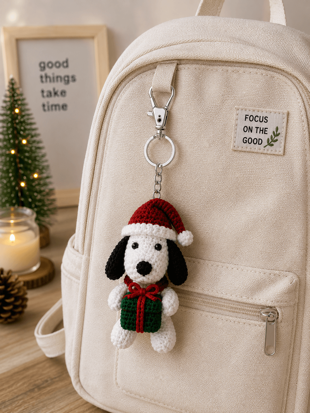 Custom Crochet Puppy Backpack Charm | Handmade Cute Keychain | Puppy Lovers - Image 4