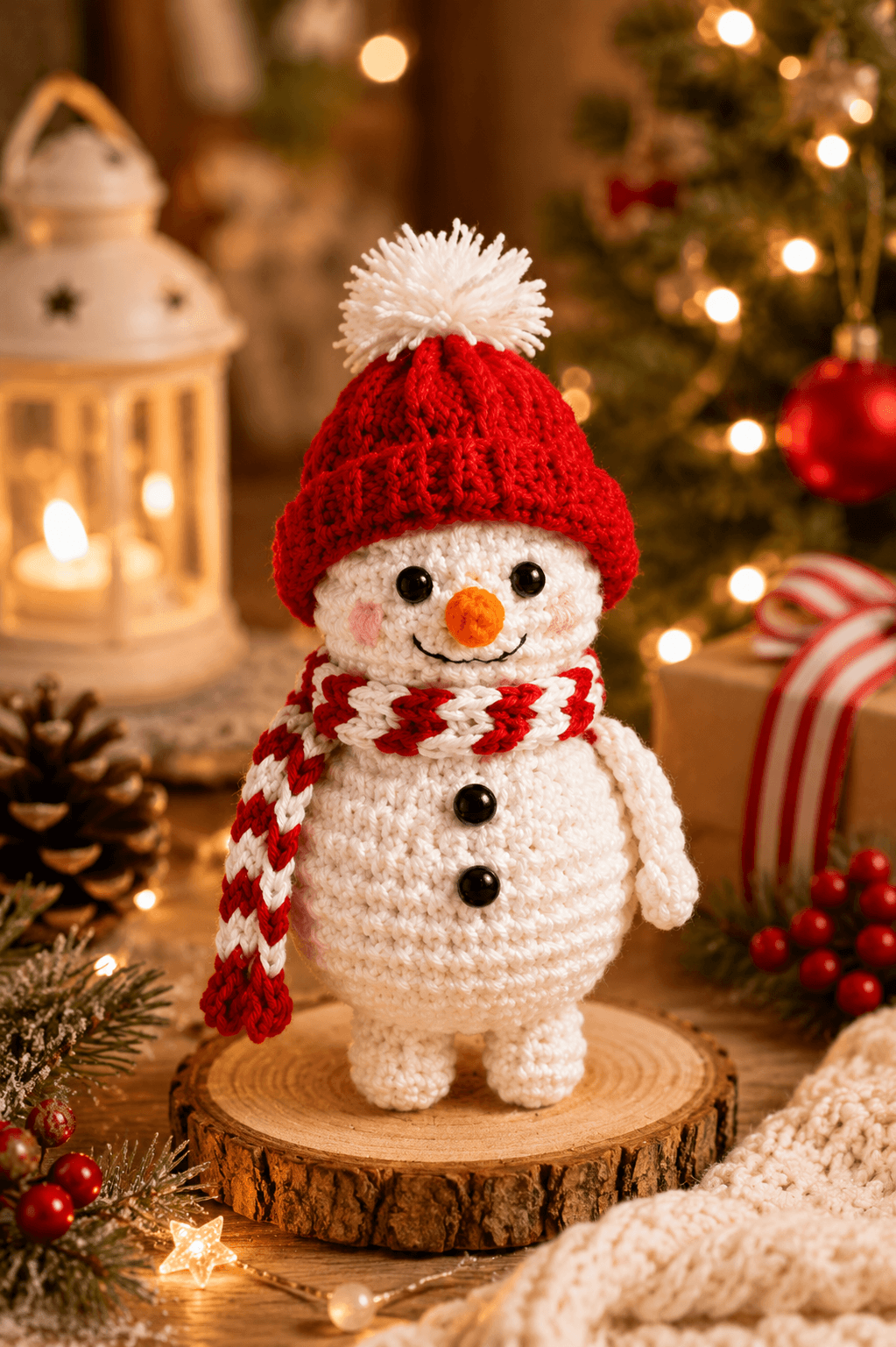 Personalized Crochet Snowman | Christmas Gift & Holiday Decor - Image 3