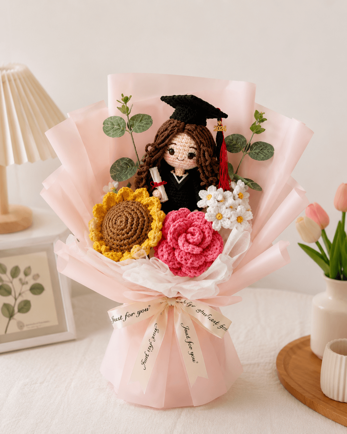 Best-Ever Graduation Gift for Her I Personalized Crochet Graduation Bouquet with Custom Full Doll I Handmade Gift - Image 11