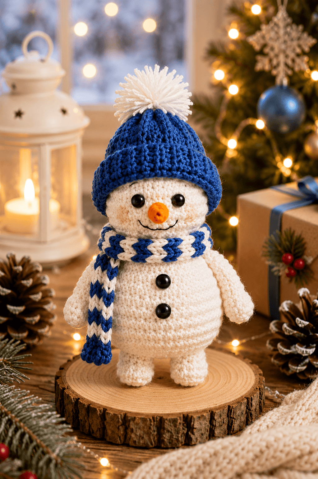 Personalized Crochet Snowman | Christmas Gift & Holiday Decor - Image 4