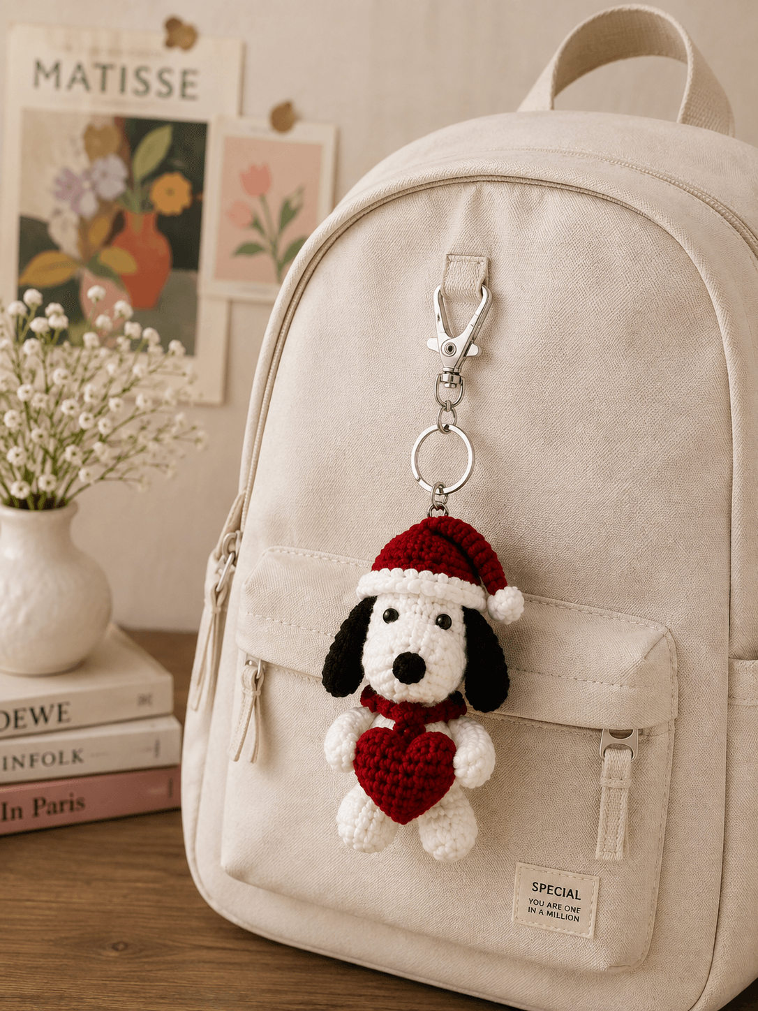 Custom Crochet Puppy Backpack Charm | Handmade Cute Keychain | Puppy Lovers - Image 6