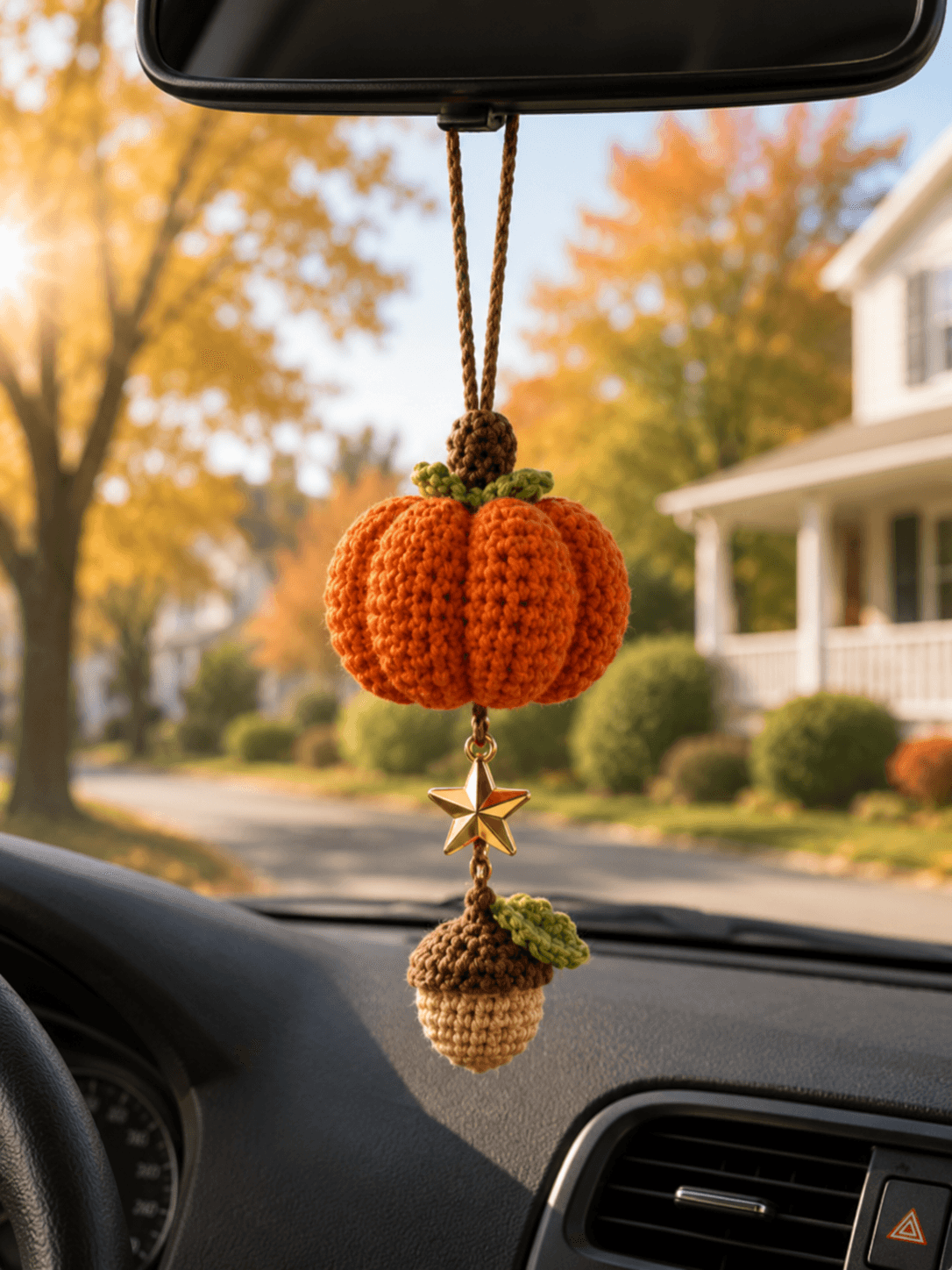 Custom Crochet Ghost Car Hanging | Handmade Halloween Car Charm | Halloween Car Hanging - Image 3