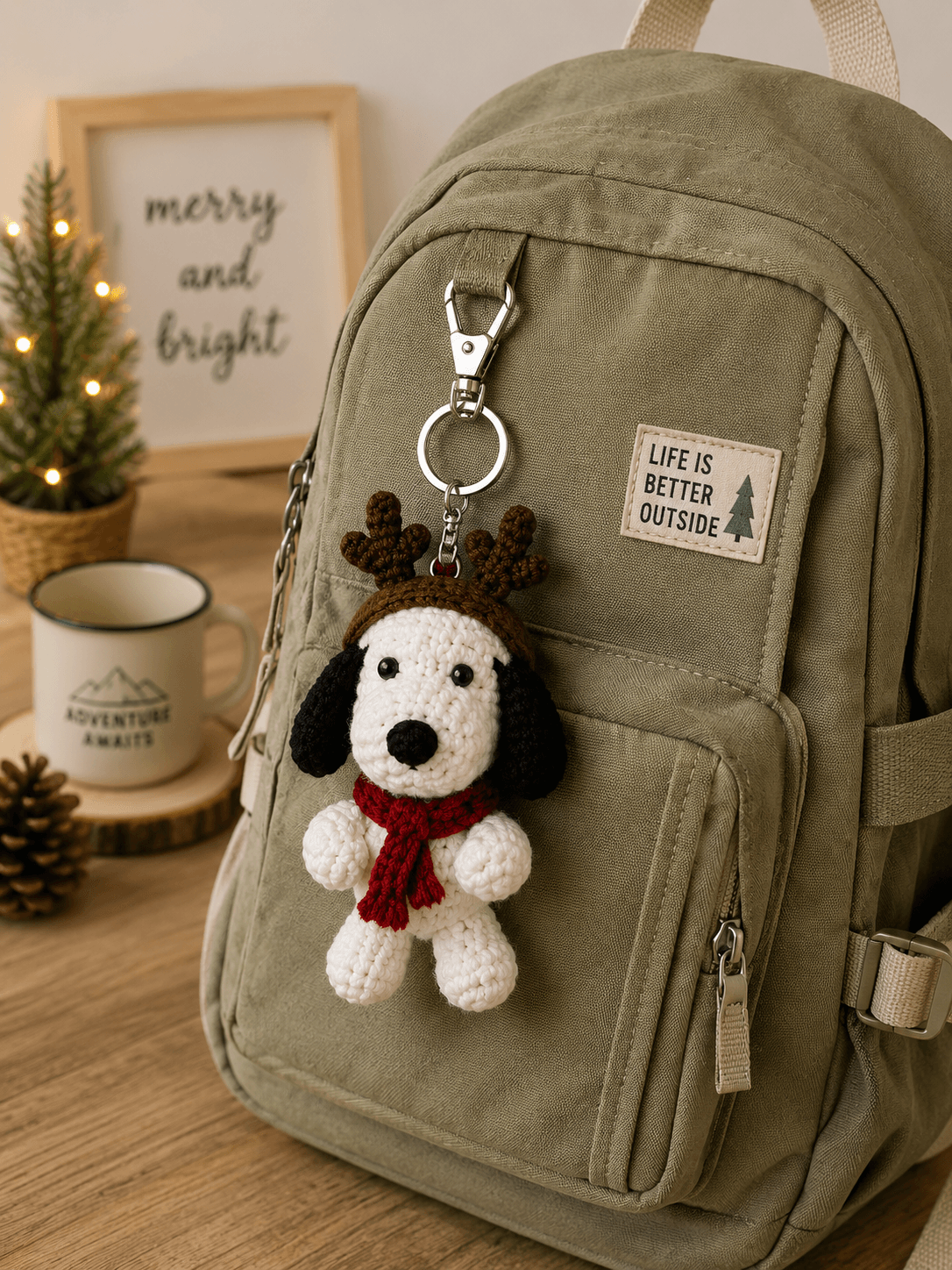 Custom Crochet Puppy Backpack Charm | Handmade Cute Keychain | Puppy Lovers - Image 7