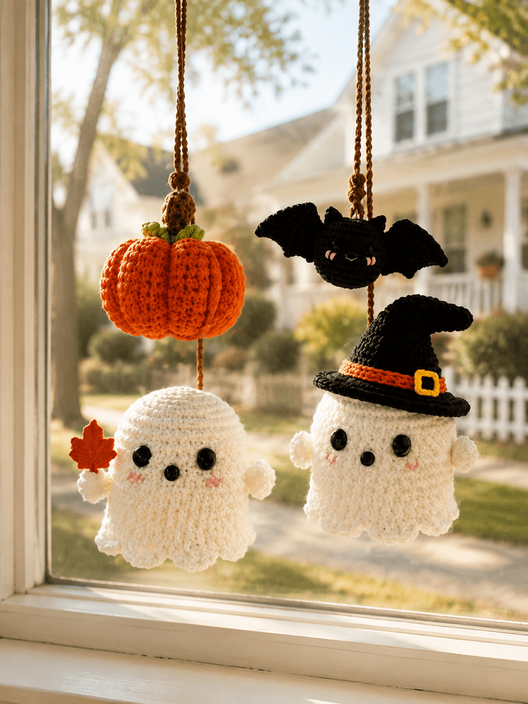 Custom Crochet Ghost Car Hanging | Handmade Halloween Car Charm | Halloween Car Hanging - Image 6