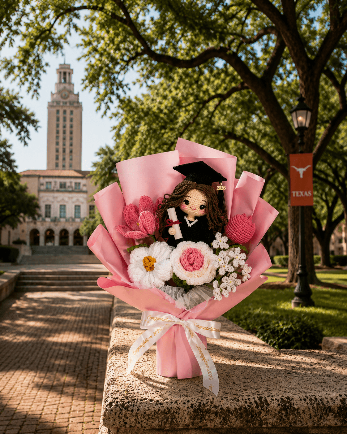 Best-Ever Graduation Gift for Her I Personalized Crochet Graduation Bouquet with Custom Full Doll I Handmade Gift